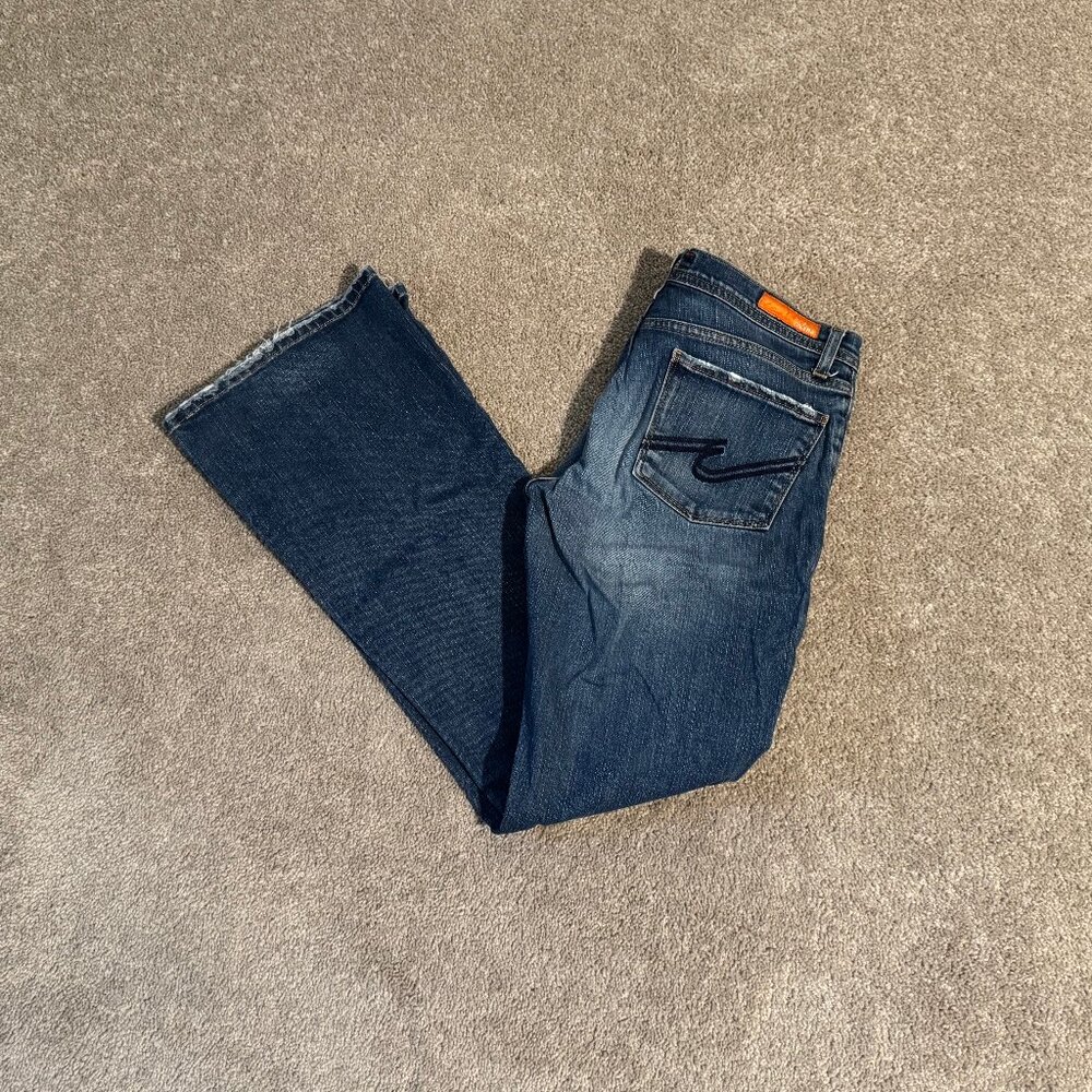 Colin's Jeans Zoe Distressed Flare Jeans Medium Wash Low Rise 8/29 (31x31)